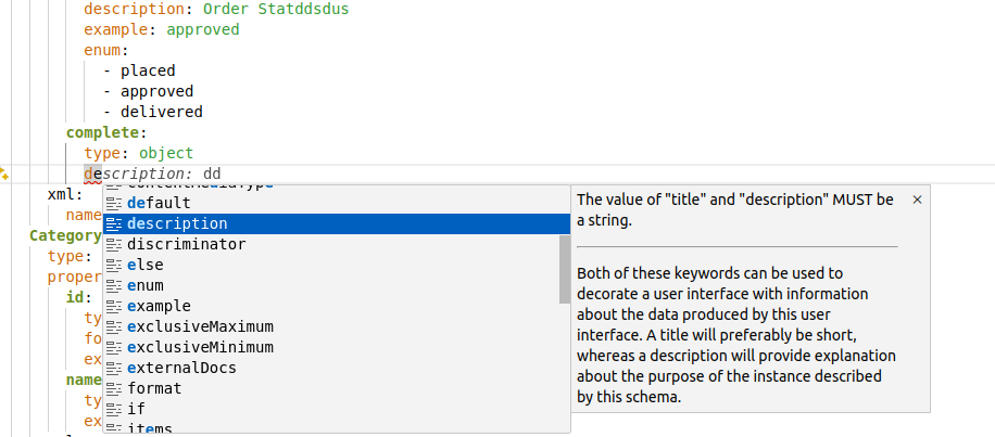 Autocompletion with documentation