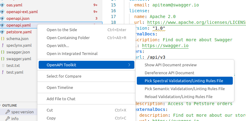 Spectral validation in use